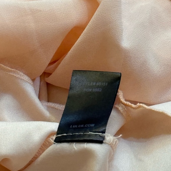 Lulu’s Blush peach full length chiffon maxi gown Size Small. Prom. Bridesmaid - Picture 7 of 8